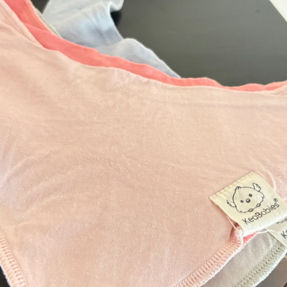Keababies, fabric organic cotton bibs, re-useable, washable; set of 4